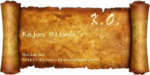 Kajos Olivér névjegykártya